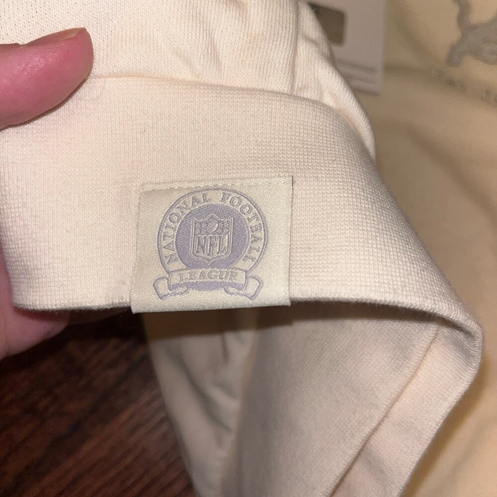 Nike Detroit Lions Women's Cream Glory Cropped Full-Zip Hoodie Size L (0673) - Picture 10 of 12